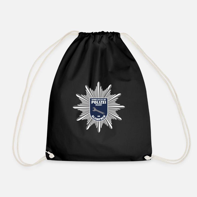 Ihr Klempner. Schneller als die Polizei. Geschenk. - Turnbeutel - Schwarz