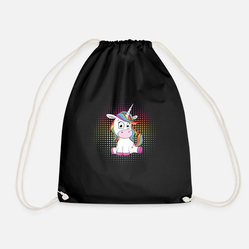 Süßes Einhorn - Turnbeutel - Schwarz