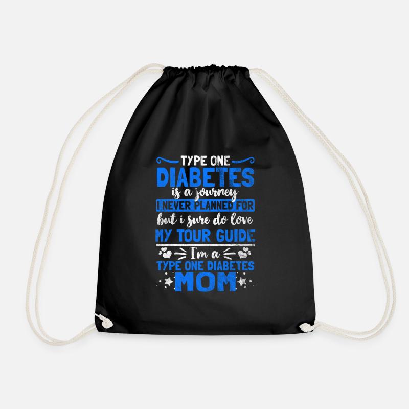 Shirt for Diabetics - Diabetic Mom - Drawstring Bag - black