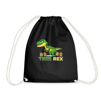 Tree Rex T-Rex Dinosaurier Weihnachten Geschenk - Turnbeutel - Schwarz - Vorne
