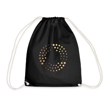 golden dots - Drawstring Bag - black - Front