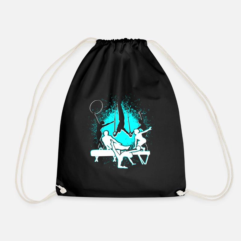 Gymnastics gymnastics gymnastics gift - Drawstring Bag - black