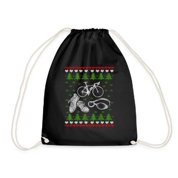 Triathlon Ugly Christmas Jumper Triathlete - Turnbeutel - Schwarz - Vorne