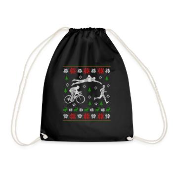 Ugly Christmas Triathlon Jumper - Turnbeutel - Schwarz - Vorne