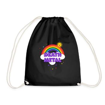 Death Metal Rainbow - Sarcastique Métal Souriant Soleil - Sac de sport léger - noir - Devant