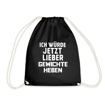 GEWICHTE HEBEN - Turnbeutel - Schwarz - Vorne