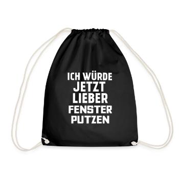 FENSTER PUTZEN - Turnbeutel - Schwarz - Vorne