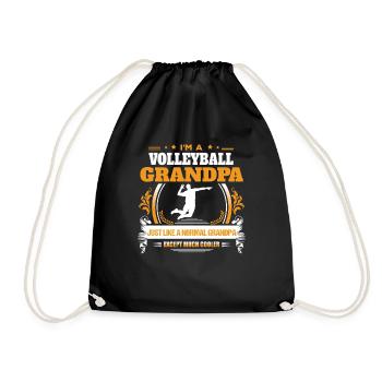 Volleyball-Großvater-Hemd-Geschenk-Idee - Turnbeutel - Schwarz - Vorne