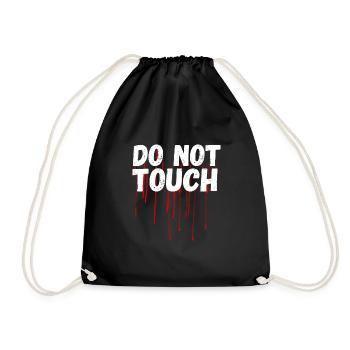 not Touch Blood Saying Horror anti Demo me too lol - Drawstring Bag - black - Front