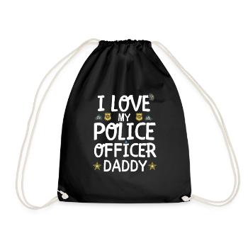 Policier Papa cadeau papa policier - Sac de sport léger - noir - Devant