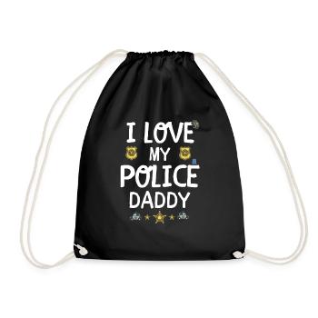Policier Papa cadeau papa policier - Sac de sport léger - noir - Devant