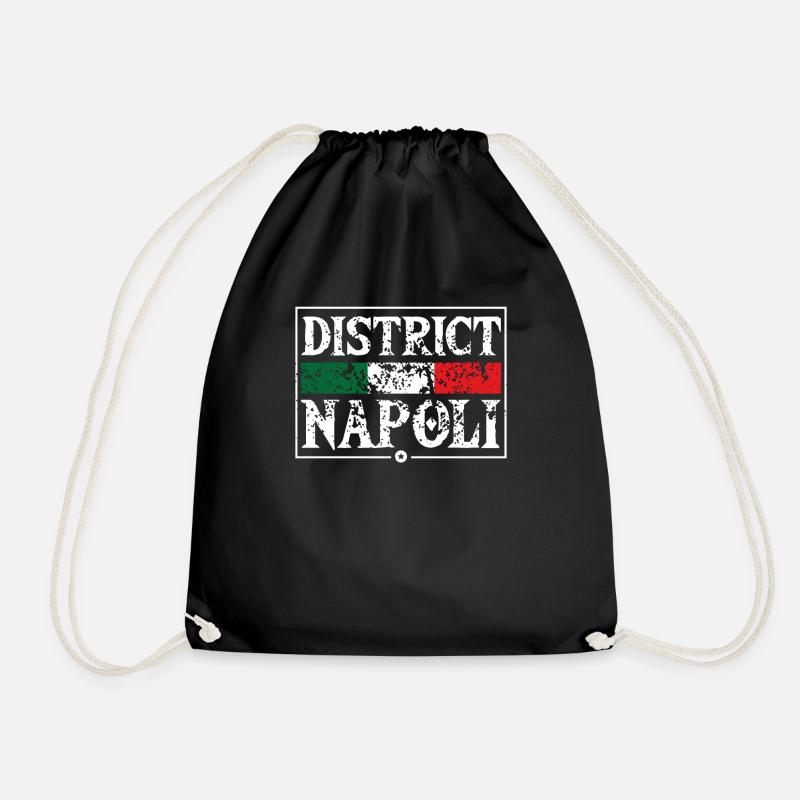 district napoli italy - Drawstring Bag - black
