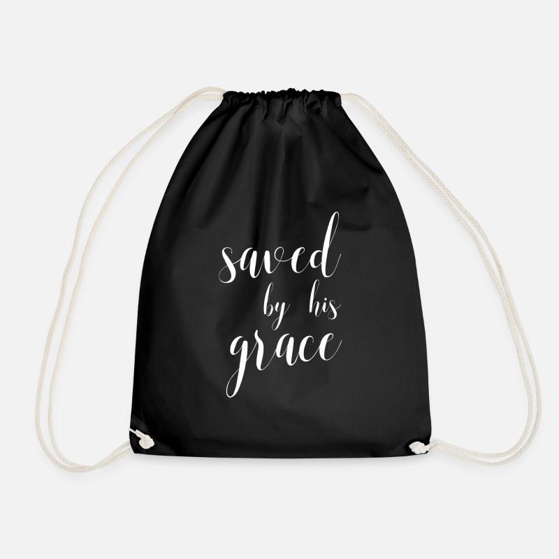 Saved by his grace christliches christen Geschenk - Turnbeutel - Schwarz