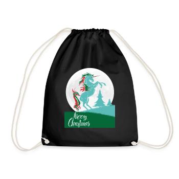 cadeau shirt licorne Joyeux Noël - Sac de sport léger - noir - Devant
