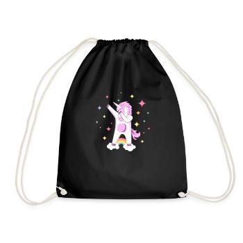 Tupfen-Unicorn-niedlicher Tupfen-Tanz Hiphop-Tanzen-Geschenk - Turnbeutel - Schwarz - Vorne