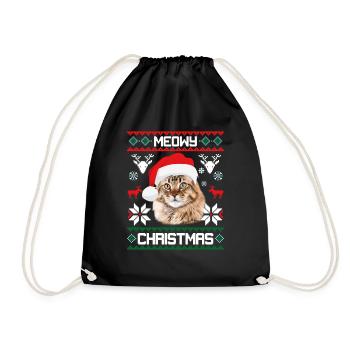 Meowy Noël Maine Coon Cat Joyeux Noël - Sac de sport léger - noir - Devant