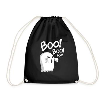 Haunted Spooky Ghost, Boo Apparel and Gifts - Drawstring Bag - black - Front
