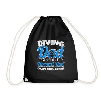 Gift for dad is the diver - Drawstring Bag - black - Front
