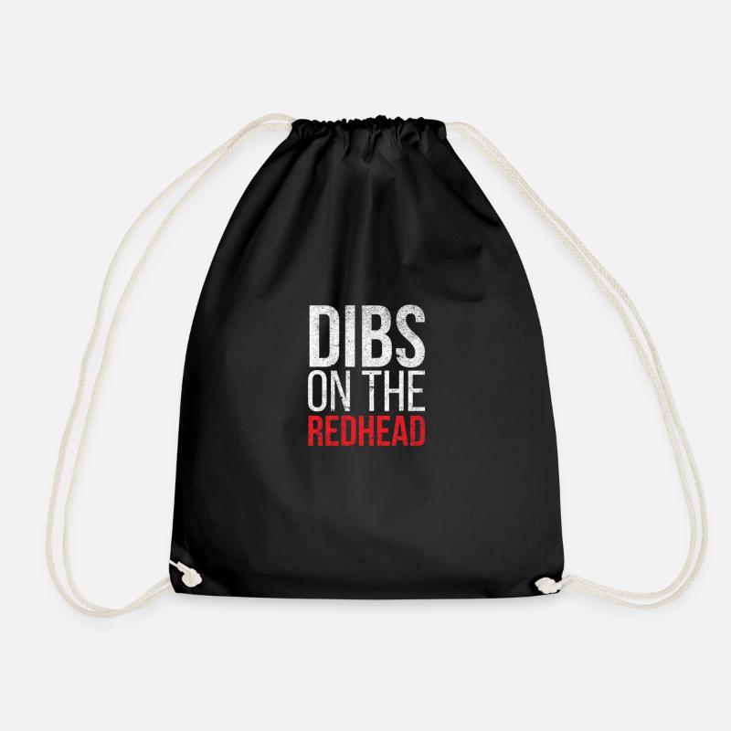 Dibs On The Redhead - Drawstring Bag - black