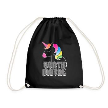 Death Metal Unicorn - Drawstring Bag - black - Front