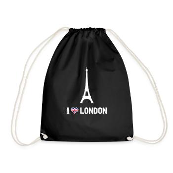 I love London Spaß-Shirt - Turnbeutel - Schwarz - Vorne