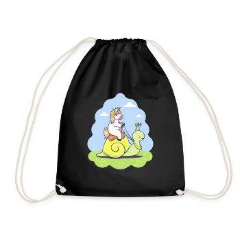 Licorne drôle escargot cadeau d'anniversaire enfant - Sac de sport léger - noir - Devant
