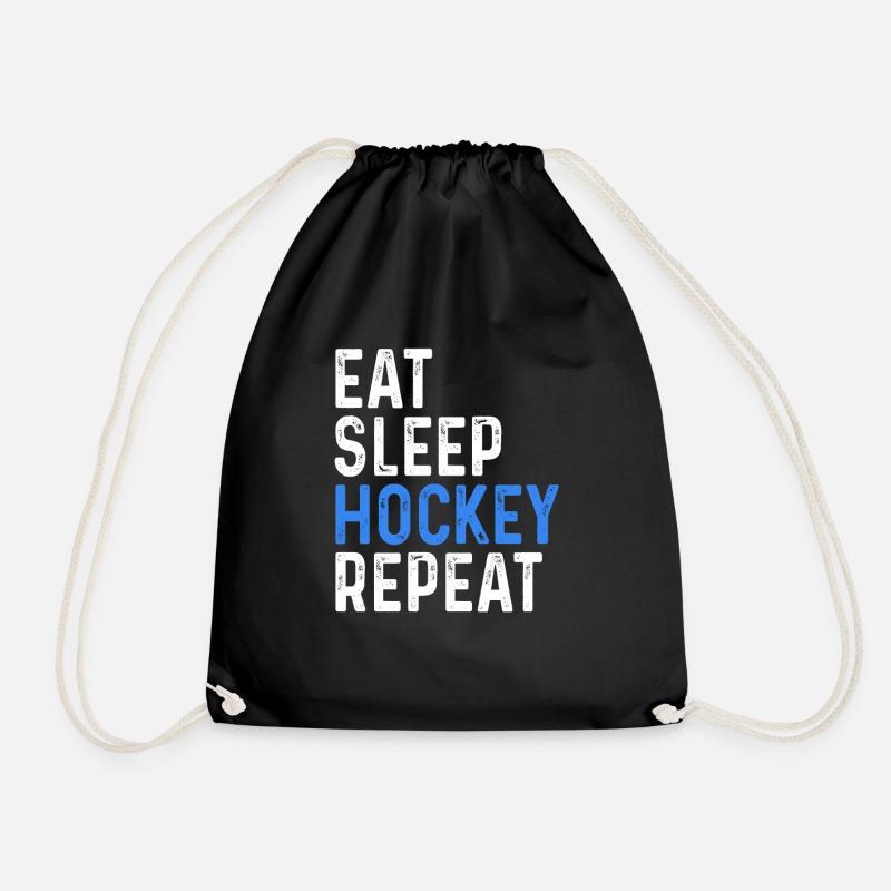 Eat Sleep Hockey Repeat - Turnbeutel - Schwarz