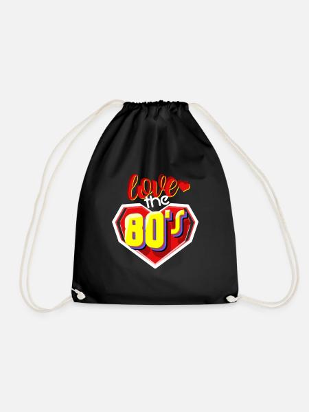 Love the 80's - Drawstring Bag - black