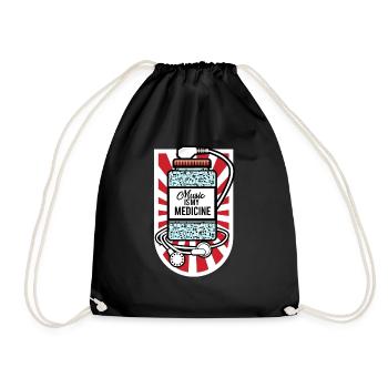 Music is my medicine - Drawstring Bag - black - Front