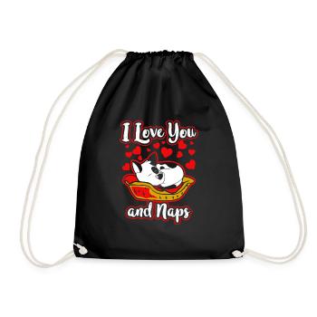 Ich liebe dich Hund Valentinstag Geschenk Liebe Pa - Turnbeutel - Schwarz - Vorne