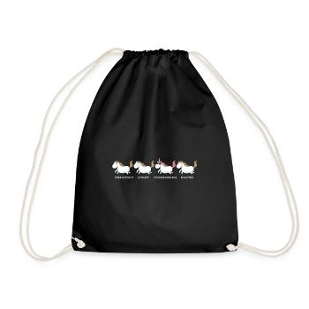 Feuerwehr Feuerwehrfrau Einhorn Geschenk - Turnbeutel - Schwarz - Vorne