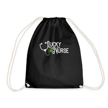 Saint-Patrick chemise pour Infirmière thé chanceux - Sac de sport léger - noir - Devant