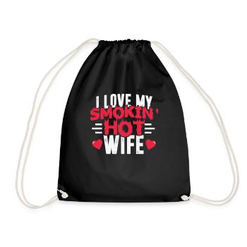 I Love My Hot Wife - Drawstring Bag - black - Front