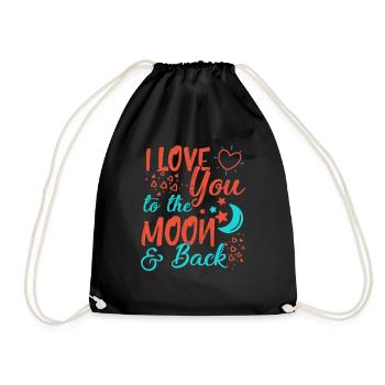 Ich liebe dich zum Mond und zurück - Turnbeutel - Schwarz - Vorne