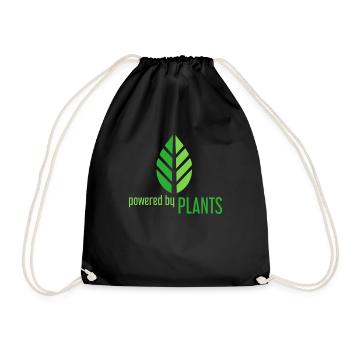 Powered by Plants - Drawstring Bag - black - Front