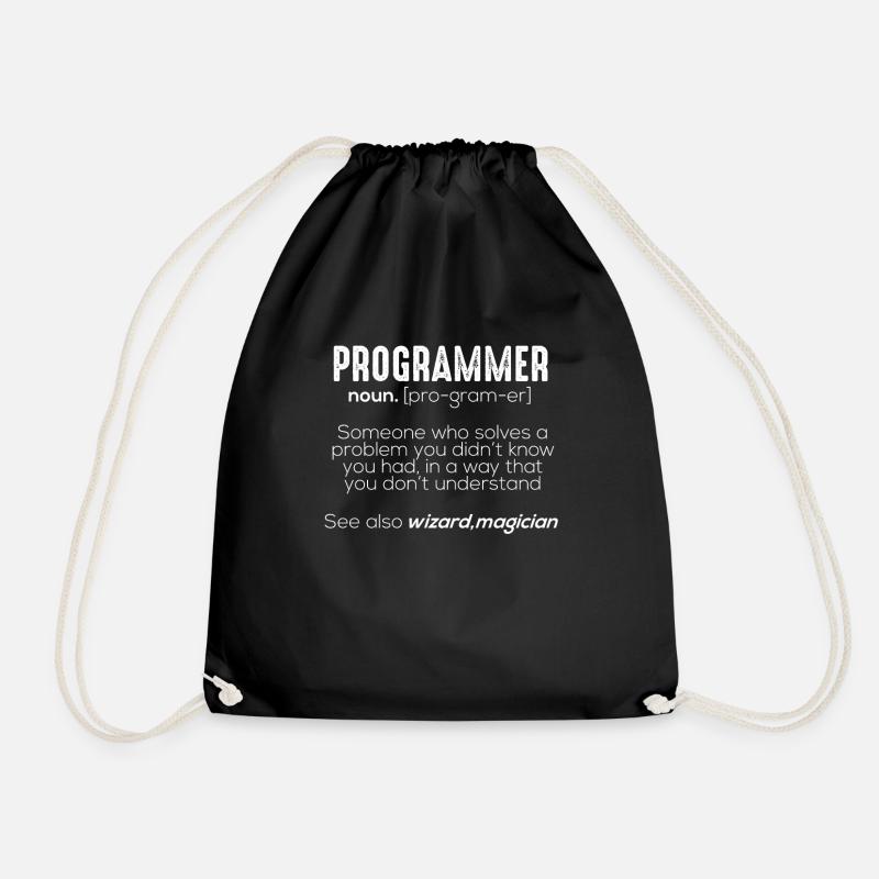 Funny Programmer Meaning - Turnbeutel - Schwarz