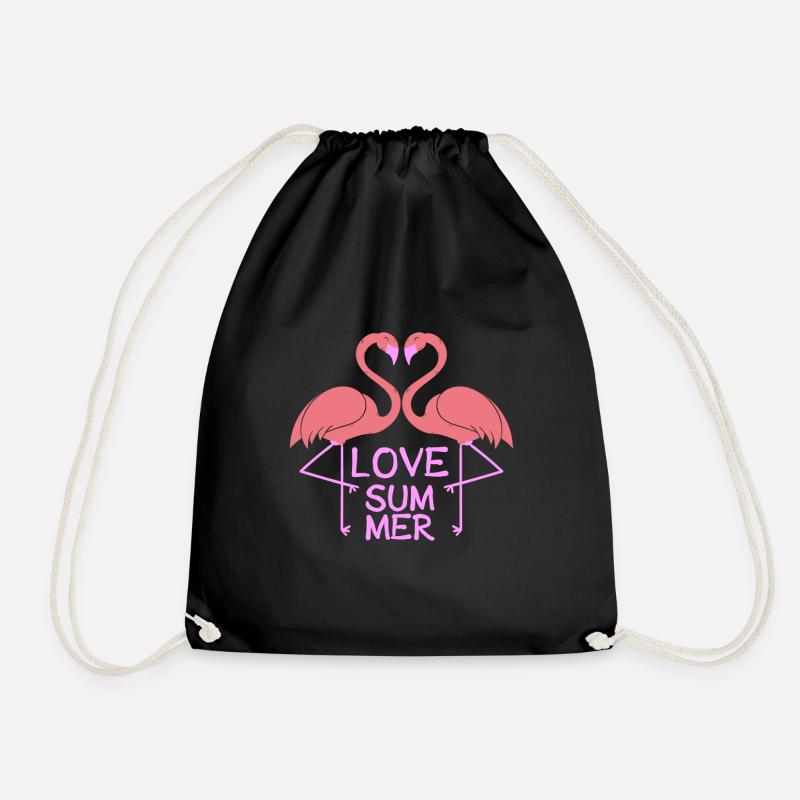 Flamingo Love Summer - Turnbeutel - Schwarz