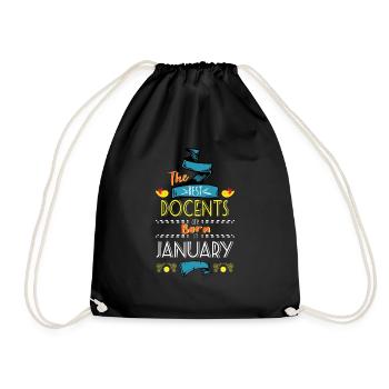 Best Docents are Born in January Gift Idea - Drawstring Bag - black - Front