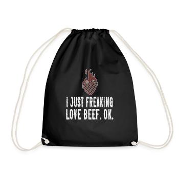 BBQ amant de boeuf grillé T-shirt - Sac de sport léger - noir - Devant