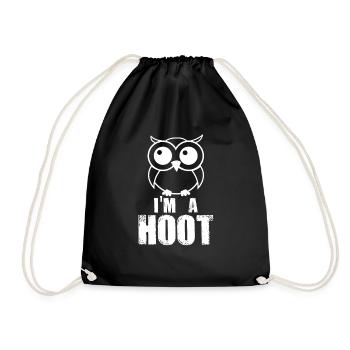 Je suis un Hoot! Prédateur d'oiseaux nocturnes drôle hibou mignon - Sac de sport léger - noir - Devant