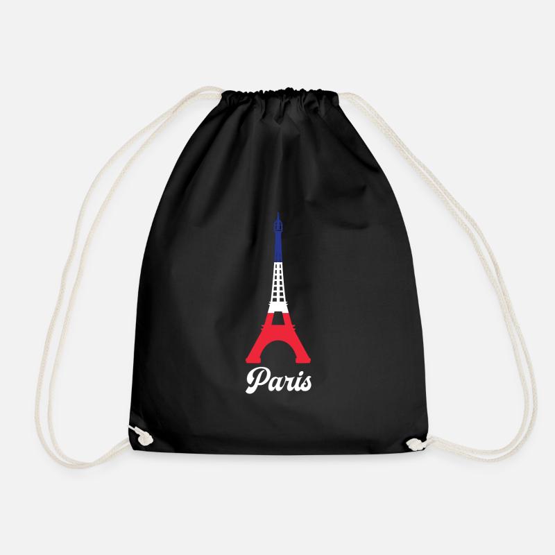 Paris Frankreich Flagge Farbe Eiffelturm Französisch - Turnbeutel - Schwarz