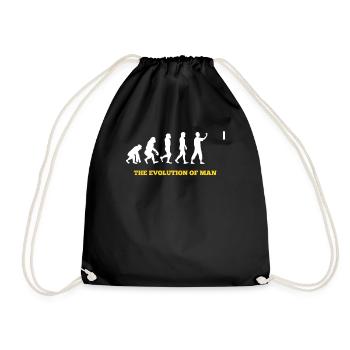 Dart - Evolution - Lustig - Geschenk - Turnbeutel - Schwarz - Vorne