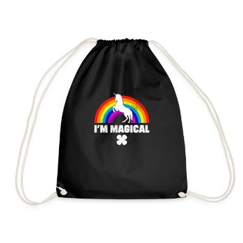 I'm Magical Unicorn Funny Saint Patrick's Day - Drawstring Bag - black - Front