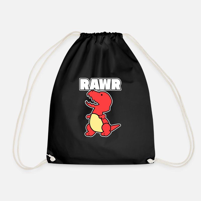 Dinosaurier Dino Rawr Geschenk vintage Tier rot - Turnbeutel - Schwarz