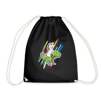 Licorne, dinosaure, licorne, équitation, dino, cadeau - Sac de sport léger - noir - Devant