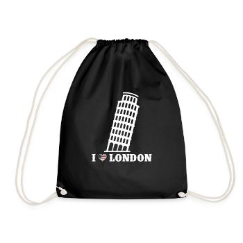 Ich liebe London Tower von Pisa Funny Prankster Witz - Turnbeutel - Schwarz - Vorne