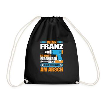 FRANZ Name Geschenk Reparatur reparieren - Turnbeutel - Schwarz - Vorne