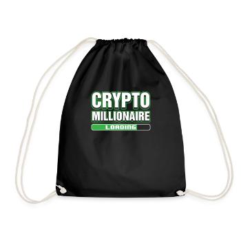 Crypto Millionaire Loading Digital Blockchain HODL - Drawstring Bag - black - Front