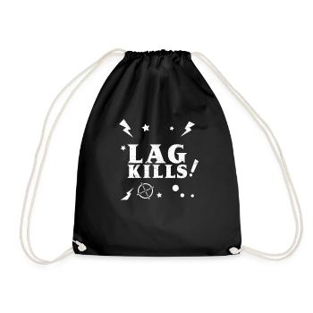lag kills fps esports gaming gamer shooter nerd - Turnbeutel - Schwarz - Vorne