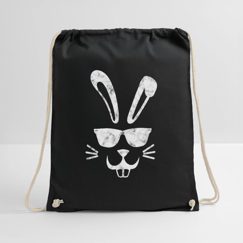 Easter Bunny - Cool Bunny - Easter - Easter Drawstring Bag